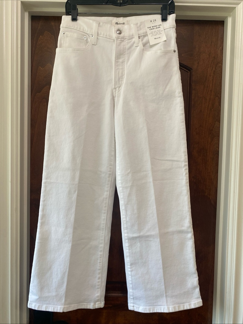 Madewell The Wide-Leg Crop Jean In White Sz 28 NWT
